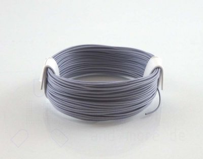 10 Meter hochflexibles Kabel Grau 0,04mm (Ring)