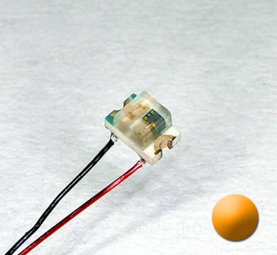 0805 SMD Blink LED Orange Amber mit Anschluss Draht, 85 mcd 120