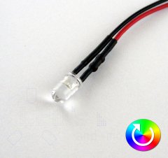 5mm LED mit Anschlusskabel RGB Farbwechsel schnell 5-15 Volt