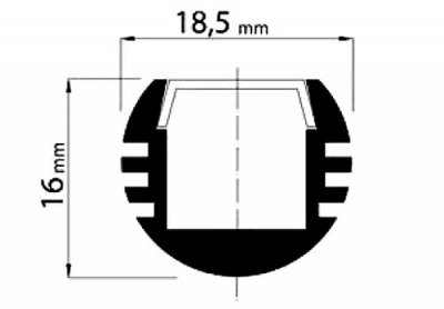 Lampen nach Ma 50-100cm Alu Profil Rund 18,5x16mm f. LED-Bnder