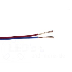 10 Meter Kabel Doppellitze 2x 0,08mm Rot / Blau...