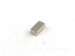 Magnet Quader 5 x 2,5 x 1,5 mm vernickelt, 350g, 44H Neodym