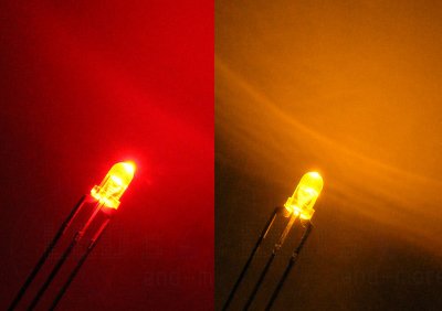3mm LED klar DUO Gelb Rot gemeins. Pluspol Anode