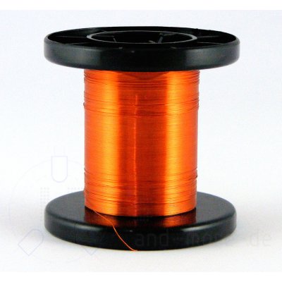 100 m Kabel Kupferlackdraht Orange 0,15 mm (Spule)