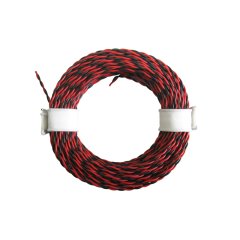 10 Meter Kabel Doppellitze verdrillt Rot / Schwarz 2 x...