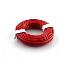 10 Meter Kabel Litze flexibel Rot 0,25 mm (Ring)