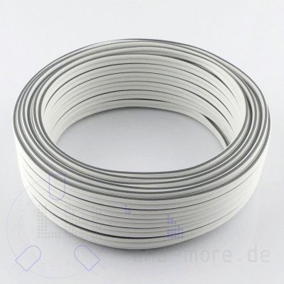 10 Meter Kabel Weiss Doppellitze 2x0,5mm Flexibel (Ring)