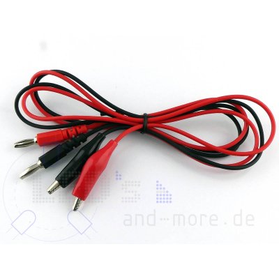 Kabel Prfleitungen fr Netzgerte 2-teilig rot / schwarz 80cm