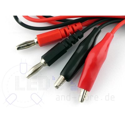 Kabel Prfleitungen fr Netzgerte 2-teilig rot / schwarz 80cm