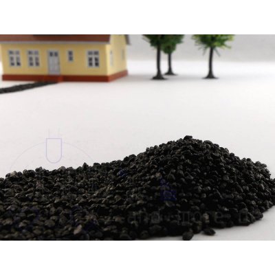 200g Naturschotter Basalt schwarz  1,2 - 1,8 mm Spur H0