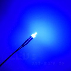 Diffuses 2,0mm Tower LED Blau mit Anschlusskabel 1500 mcd...
