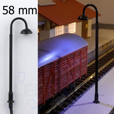 Bahnhofs-Laterne schlicht Bogenleuchte LED wei 1-armig 58mm