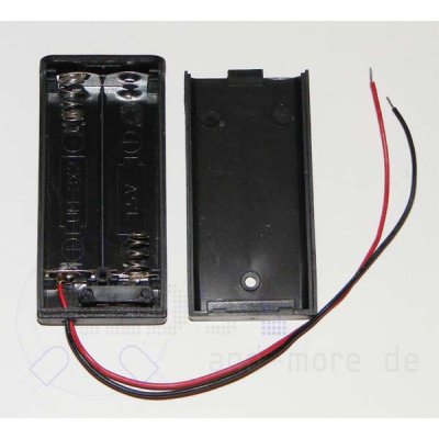 Batteriefach fr 2 x Mignon (AA) mit Schalter und Kabel