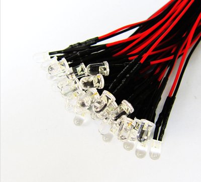 5mm Blink LED ultrahell Rot mit Anschlusskabel 2500mcd 9-14 Volt