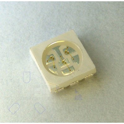 SMD 5050 PLCC6 LED Ultrahell Eisblau Cyan 850mcd 120 3-Chip