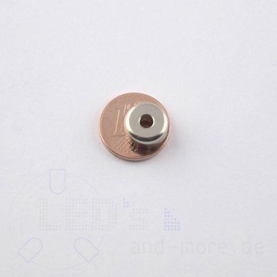 Magnet Topf mit Senkbohrung 10x4,5mm vernickelt, 1000g, N38 Neodym