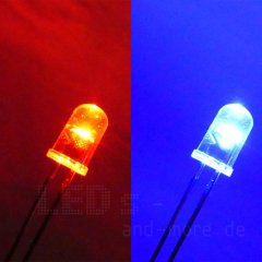 5mm Blink LED Rot / Blau Wechsel 1100/2700mcd 30...