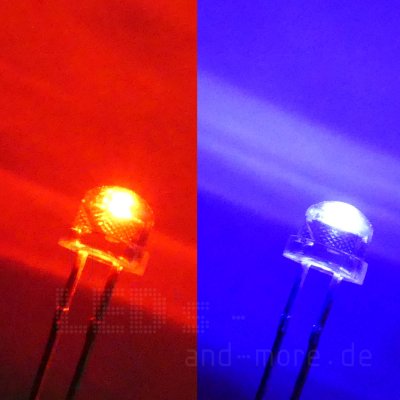 4,8mm Blink LED Rot / Blau Wechsel 500/900mcd 120 selbstblinkend