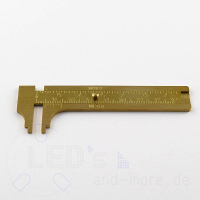 Kleiner Messschieber Taschenma Knopfma Messing analog 80mm
