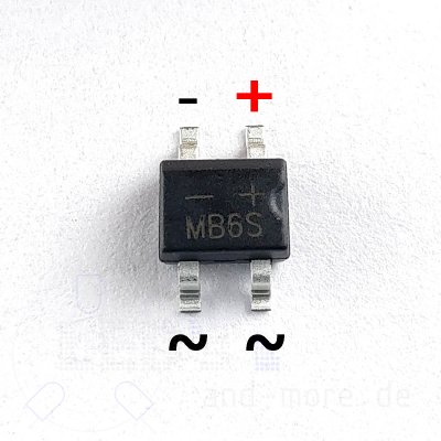 MB6S Brckengleichrichter SMD 600V 0,5A von AC nach DC