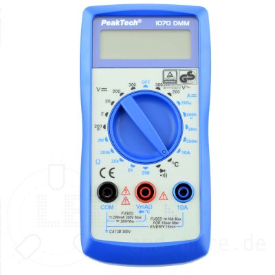 PeakTech Digital Multimeter + Temperaturfhler Messgert Voltmeter AC/DC