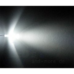10x 3mm LED ultrahell mit Anschlusskabel 5-15 Volt Wei