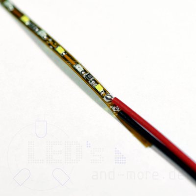 20cm zweifarbiges Flex-Band ultraschmal 39 LEDs 12V Wei / Gelb, 1,6mm breit Kirmes