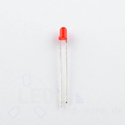 3mm LED Rot farbig Diffus 35 1200mcd ultrahell