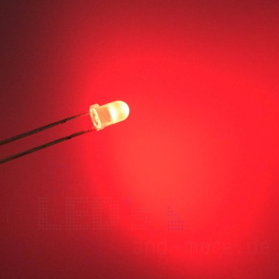 3mm LED Rot farbig Diffus 35 1200mcd ultrahell