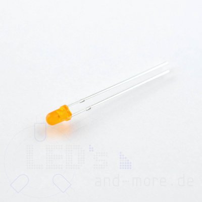 3mm LED Orange farbig Diffus 30 1500mcd ultrahell