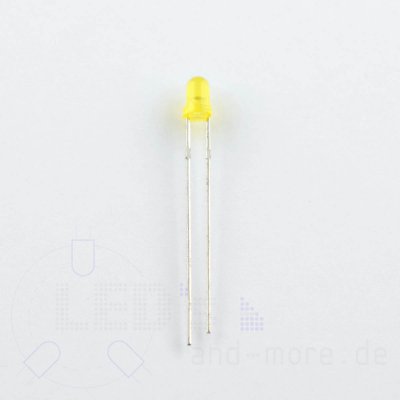 3mm LED Gelb farbig Diffus 30 1200mcd ultrahell