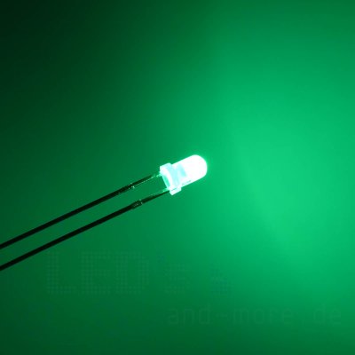 3mm LED Tiefgrn farbig Diffus 50 8000mcd ultrahell