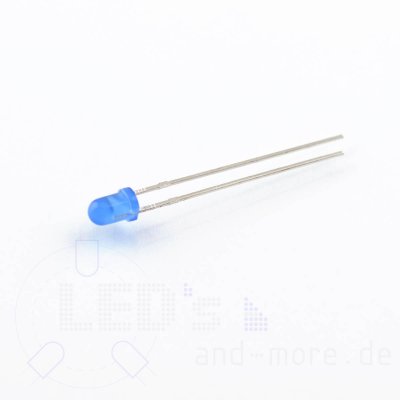 3mm LED Blau farbig Diffus 50 4000mcd ultrahell