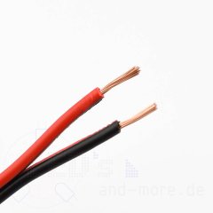 1 Meter Kabel Rot / Schwarz Doppellitze 2x0,5mm Flexibel...