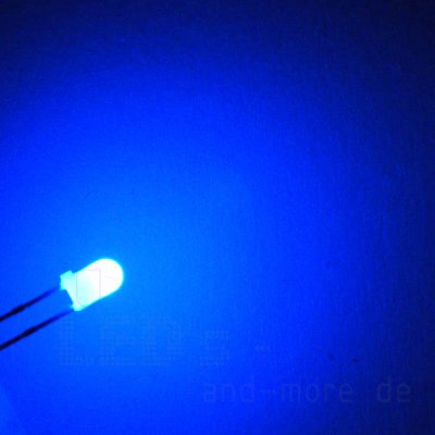 3mm LED Ultrahell Blau Diffus 70 2500mcd