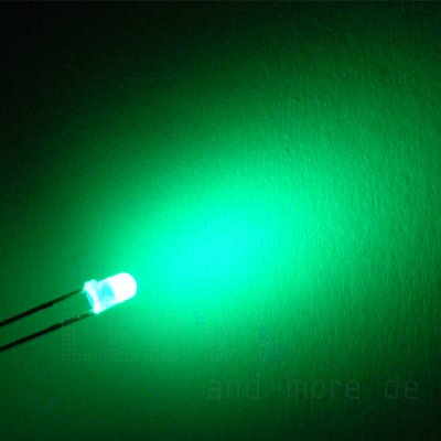 3mm LED Ultrahell Grn Diffus 70 3200mcd