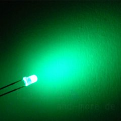 3mm LED Ultrahell Grn Diffus 70 3200mcd