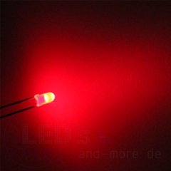3mm LED Ultrahell Rot Diffus 70 1200mcd