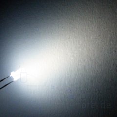 3mm LED Ultrahell Wei Diffus 70 3000mcd