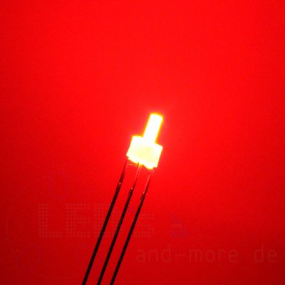 2mm Tower LED diffus DUO Warmwei Rot 90 gemeins. Pluspol Anode