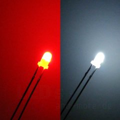 3mm DUO LED Bi-Color Kalt Wei / Rot Diffus Bipolar