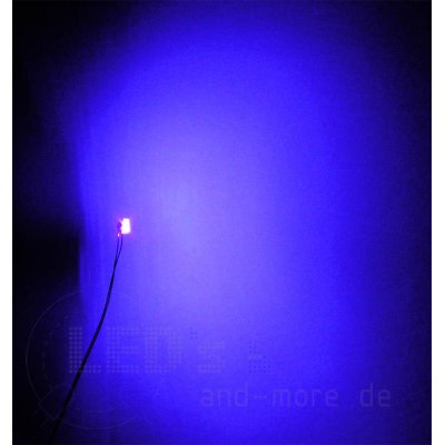 SMD LED mit Anschluss Draht 0805 UV (Schwarzlicht) 250 mcd 120