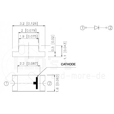 SMD LED 1206 Gelb / Amber 100 mcd 120