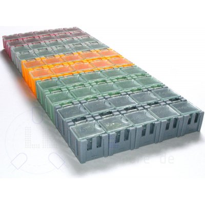 50er SET SMD Aufbewahrungsboxen in 5 Farben je 10 Stck