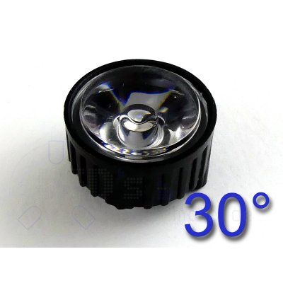 Linse Optik Reflektor mit 30 Schwarz / Klar fr Highpower LEDs