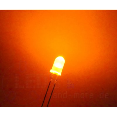 LED 5mm Diffus / Matt Orange farbiges Gehuse 3000 mcd 100