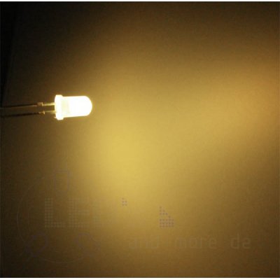 LED 5mm Diffus / Matt Warm Wei 3500 mcd 100