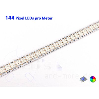 Pixel LED-Stripe RGB WS2812 100cm/144LEDs 5V steuerbar wei