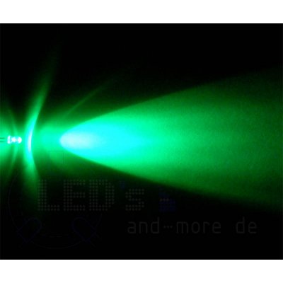 5mm LED mit Anschlusskabel ultrahell grn 15000mcd 5-15 Volt