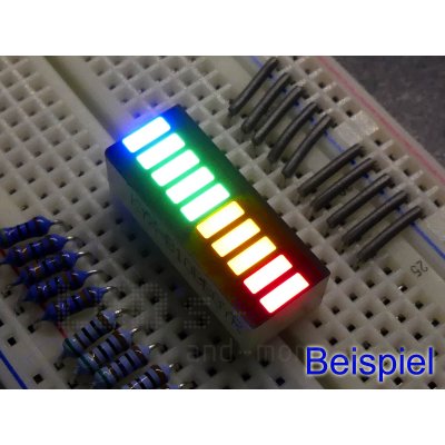 LED Bargraph Anzeige vierfarbig 10 stellig blau grn gelb rot